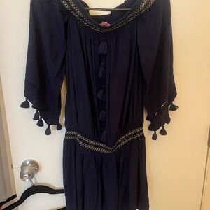 Lilly Pulitzer Navy Mini Dress with Gold Accents